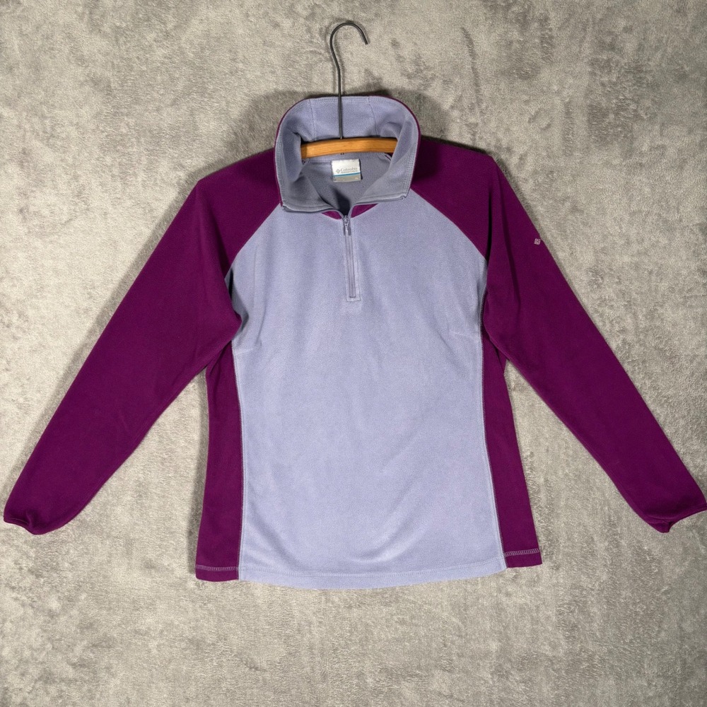 Columbia Womens XL6624 1/4 Zip Fleece Pullover Purple Colorblock XL Gorpcore